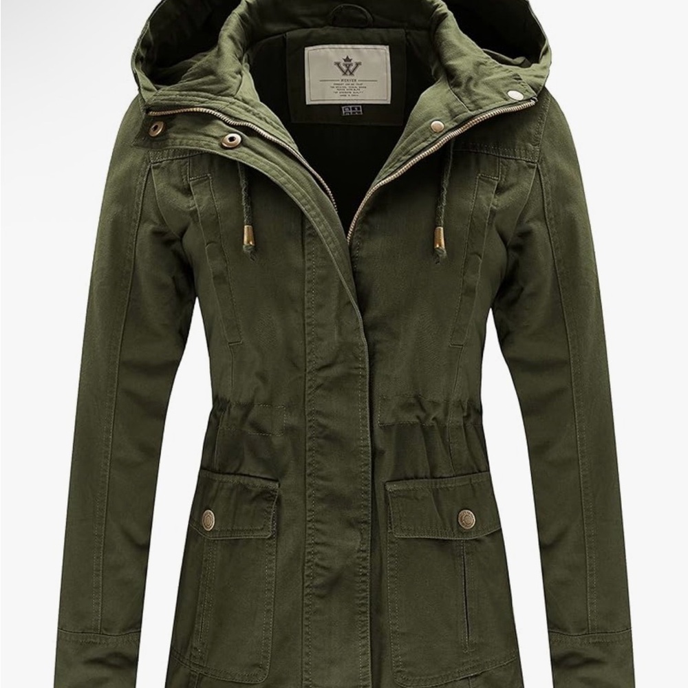 Women's Green Hooded Utility Jacket